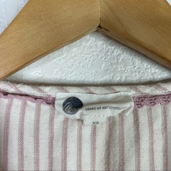 Anthropologie Floreat Striped Embroidered Tunic Blouse - Picture 4 of 7
